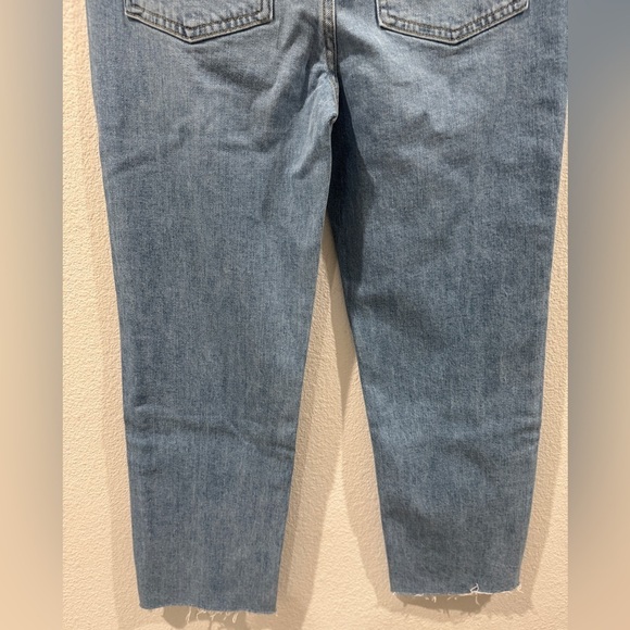 Frank & Eileen Monaghan Button Fly High Rise Raw Hem Straight Leg Mom Jeans 28 - Picture 11 of 15